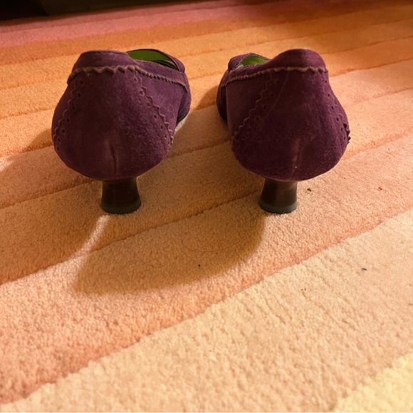 Gently Used Purple Suede Mary Jane Kitten Heels - Picture 5 of 8